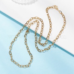 4mm 304ステンレススチールアズキチェーンネックレス（女性用）  ゴールドカラー  24.41インチ（62cm）&nbsp;NJEW-JN05598
