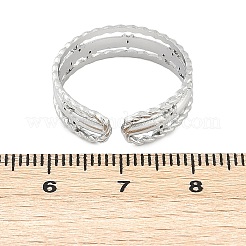 女性用304ステンレススチールオープンカフリング  ステンレス鋼色  5.5mm  調整可能&nbsp;RJEW-A056-03P