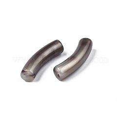 不透明なアクリルビーズ  ツートン  グリッターパウダー付き  カーブチューブ  グレー  32x10x8mm  穴：1.8mm  約345個/500g&nbsp;MACR-N009-020I