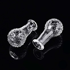 ガラスボトル  ビーズの容器  ボール  透明  2.85~3.2x1.55~1.6cm  穴：6mm&nbsp;AJEW-N002-07