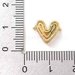 真鍮製マイクロパヴェキュービックジルコニアビーズ  ABSの模造パールと  ハート  透明  10x11x6mm  穴：1.4mm&nbsp;KK-Z072-14G-01