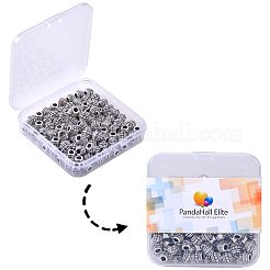 チベットの銀合金ビーズ  バレル  アンティークシルバー  8x6.5mm  穴：3.5mm  100個/箱&nbsp;PALLOY-PH0005-24