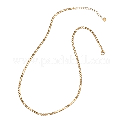 3mm 304ステンレススチールフィガロチェーンネックレス  ゴールドカラー  16.54インチ（42cm）&nbsp;NJEW-JN05830