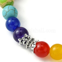 Chakra Natural & Synthetic Mixed Stone Stretch Bracelets&nbsp;BJEW-JB09859-03