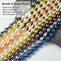 Teardrop Grade A Glass Pearl Beads Strands&nbsp;HY-E001-08
