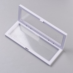 長方形の透明な3Dフローティングフレームディスプレイ  リングネックレスブレスレットイヤリング用  コインディスプレイスタンド  aaメダリオン  ホワイト  23.2x2x9.1cm  内径：209x69mm&nbsp;LS-OBOX-G013-13B
