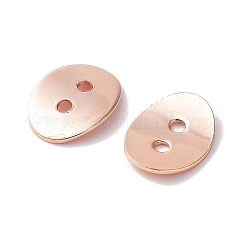 真鍮製ボタンクラスプ  ローズゴールド  約10 mm幅  長さ14mm  厚さ1mm  穴：2mm&nbsp;KK-G080-RG