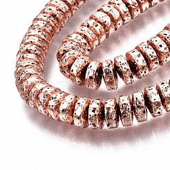 Electroplated Natural Lava Rock Beads Strands&nbsp;X-G-T114-67RG