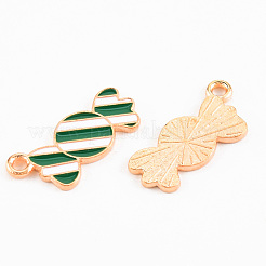 Light Gold Tone Alloy Enamel Pendants&nbsp;ENAM-T018-08