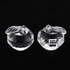 透明なアクリルパーツ  多面カット  3のdリンゴ  透明  17.5x19x18mm  穴：2mm  約173個/500g&nbsp;TACR-T024-05B-205