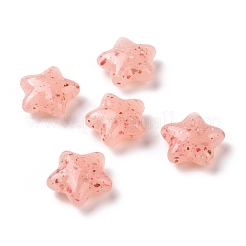 ポイント模様ビーズ付き不透明アクリル  スター  ライトサーモン  19x20x8.5mm  穴：2mm&nbsp;OACR-G010-02A