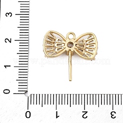Brass Micro Pave Clear Cubic Zirconia European Dangle Charms Bails&nbsp;KK-P289-07G