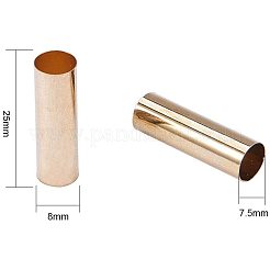 真鍮製チューブビーズ  ライトゴールド  25x8mm  穴：7.5mm  50個/セット&nbsp;PH-KK-O085-02