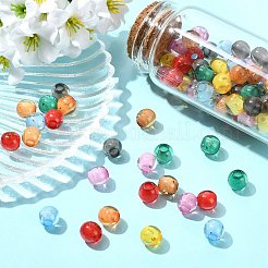 レジンヨーロピアンビーズ  金箔を施した丸い大きな穴のビーズ  ミックスカラー  10mm  穴：4mm&nbsp;RESI-CJC0022-10