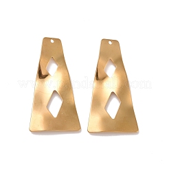 304ステンレスペンダント  台形  ゴールドカラー  43.5x23x1mm  穴：1.5mm&nbsp;STAS-A061-04G