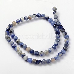 天然ソーダライトビーズ連売り  グレードAB  ラウンド  8mm  穴：1mm  約45~48個/連  15インチ&nbsp;GSR8mmC013