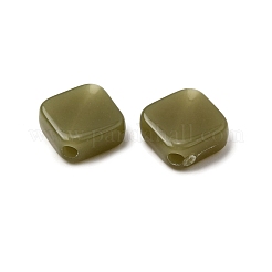 不透明なアクリルビーズ  菱形  ダークオリーブグリーン  13x13.5x5mm  穴：2mm&nbsp;OACR-WH0055-02B