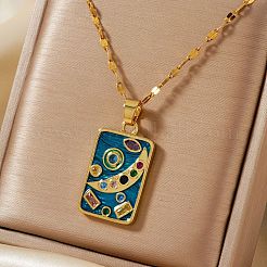 Minimalist Hip-hop Style Starry Sky Brass Cubic Zirconia Pendant Necklaces for Women&nbsp;SX7407-1