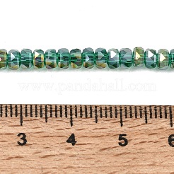 電気メッキガラスビーズセット  パール光沢メッキ  多面カット  ロンデル  グリーン  2.4~3.2x4mm  穴：1mm  約147~152個/連  39~45cm&nbsp;GLAA-Q105-03-01