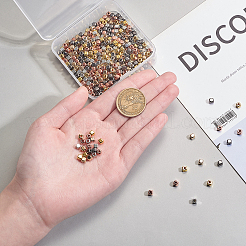 CCBプラスチックビーズ  キューブ  ミックスカラー  4x4x4mm  穴：1.6mm&nbsp;CCB-CJ0001-01