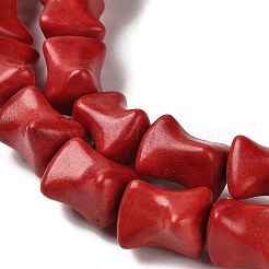 合成ハウライトビーズ連売り  染め  骨  ファイヤーブリック  13x9~10x9~10mm  穴：1.6mm  約367個/500g&nbsp;TURQ-F018-10