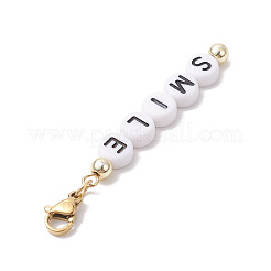 5Pcs 5 Styles Letter Opaque Acrylic Pendant Decorations&nbsp;HJEW-JM01993