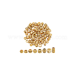 80個 8スタイル チベットスタイル ヨーロピアンビーズ  大穴ビーズ  アンティーク黄金  8~11.5x4.5~7mm  穴：5.5~6mm&nbsp;DIY-NB0012-43F
