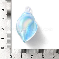 メッキ UV 虹色アクリルパーツ  巻き貝  ミックスカラー  43.5x22x18mm  穴：2.7mm&nbsp;OACR-B020-08