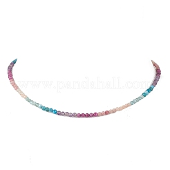 3.5MM Faceted Round Natural Rhodonite & Amethyst & Apatite & Sunstone & Ruby Beaded Necklaces&nbsp;NJEW-JN05973