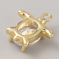 Brass Micro Pave Cubic Zirconia&nbsp;KK-CJC0006-05B-G