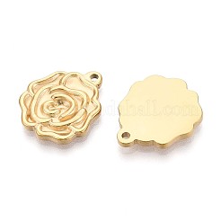 304ステンレスペンダント  花のチャーム  14KGP本金メッキ  21x18x2.5mm  穴：1.6mm&nbsp;STAS-N109-192G