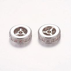 Brass Cubic Zirconia Beads&nbsp;ZIRC-F001-116P