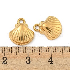 イオンプレーティング（IP）304ステンレスペンダント  貝殻の形のチャーム  18KGP本金メッキ  12.5x11x4mm  穴：2mm&nbsp;X-STAS-I307-502G