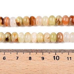 天然の金色のシルク翡翠ビーズ連売り  ロンデル  8x5mm  穴：1mm  約38個/連  7.87''（20センチメートル）&nbsp;G-T138-77