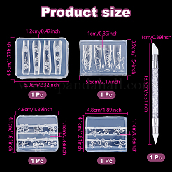 DIYシリコンモールド  レジン型  ダイヤモンドペインティングポイントドリルペン付き  透明  39~45x48~59x10~12mm&nbsp;DIY-UN0008-56