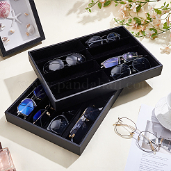 8 Grids MDF Cover with PU Leather Sunglasses Organizer Display Storage Holder&nbsp;ODIS-WH0099-129