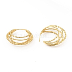 Rack Plating Brass Chunky Open Hoop Earrings&nbsp;EJEW-C035-04G