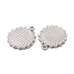 変色しない304ステンレススチールペンダント  ひまわりチャーム  ステンレス鋼色  21x18x2mm  穴：1.5mm&nbsp;STAS-E182-13P