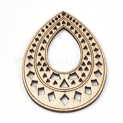 Undyed Wood Big Pendants&nbsp;X-WOOD-T008-39