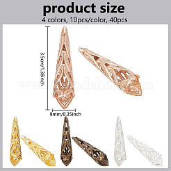 40Pcs 4 Colors Brass Bead Cone&nbsp;KK-NB0003-80