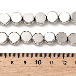 電気メッキガラスビーズセット  ドラム  多面カット  プラチナメッキ  10x5mm  穴：1mm  約43個/連  15.75~16.14''（40~41センチメートル）&nbsp;EGLA-F166-04C-P