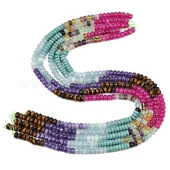 Natural Tiger Eye & Dyed White Jade & Fluorite & Synthetic Turquois Beads Strands&nbsp;G-Z135-C13
