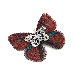 Butterfly Alloy Polyester Brooches for Backpack Clothes&nbsp;JEWB-M070-04PG-01