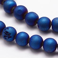 Electroplated Natural Agate Bead Strands&nbsp;G-K168-6mm-L2-03