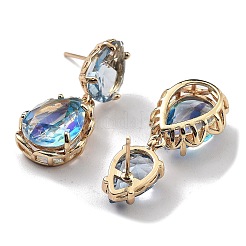 Light Gold Brass Stud Earrings&nbsp;EJEW-Q800-43KCG