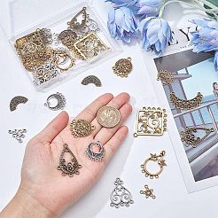 60Pcs 15 Style Tibetan Style Alloy Chandelier Components Links&nbsp;TIBE-SC0001-73