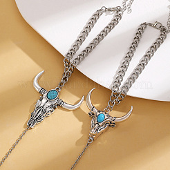 Alloy and Synthetic Turquoise Ring Bracelets for Women&nbsp;FS-WG192DC-02