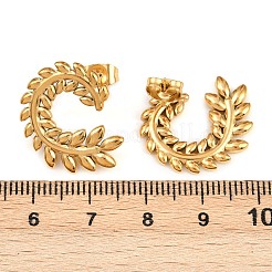 304 Stainless Steel Leaf Stud Earrings&nbsp;EJEW-I320-07G