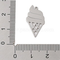 変色しない304ステンレススチールペンダント  レーザー切断  アイスクリームチャーム  ステンレス鋼色  21x12x1mm  穴：1.2mm&nbsp;STAS-S139-03P