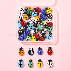 40pcs Ladybug Handmade Lampwork Beads Strands&nbsp;LAMP-FS0001-53B